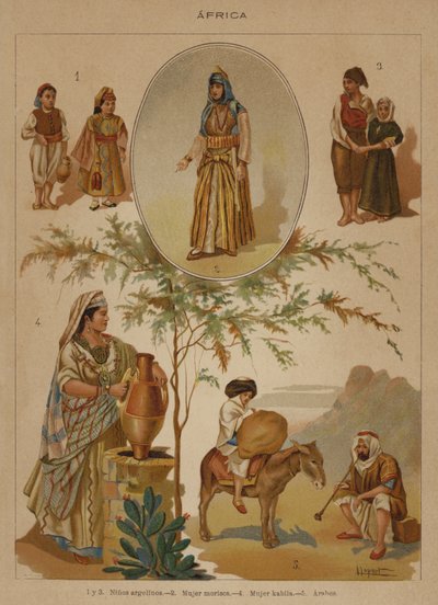 Afrique (lithographie en couleur) - European School