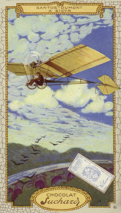 Alberto Santos-Dumont à St Cyr, France (chromolitho) - European School