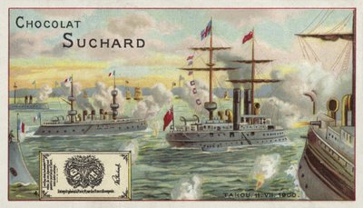 Navires de guerre alliés au large de Taku, Chine, Révolte des Boxers, 1900 - European School