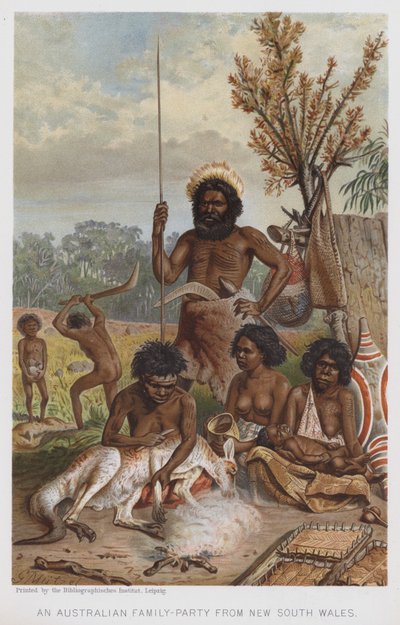 Une famille australienne de Nouvelle-Galles du Sud (chromolithographie) - European School