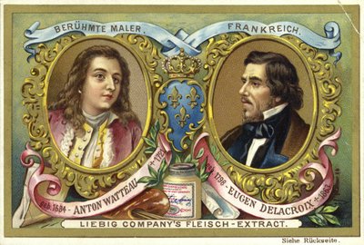 Antoine Watteau et Eugène Delacroix, artistes français - European School