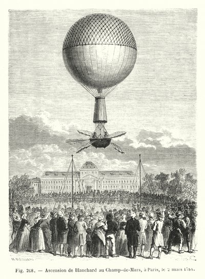 Ascension de Blanchard au Champ-de-Mars, à Paris, le 2 mars 1784 - European School