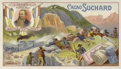 Les Boers attaquant un train blindé britannique, Chieveley, Afrique du Sud, Guerre des Boers, 15 octobre 1899 - European School