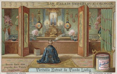 Moine bouddhiste dans une pagode d