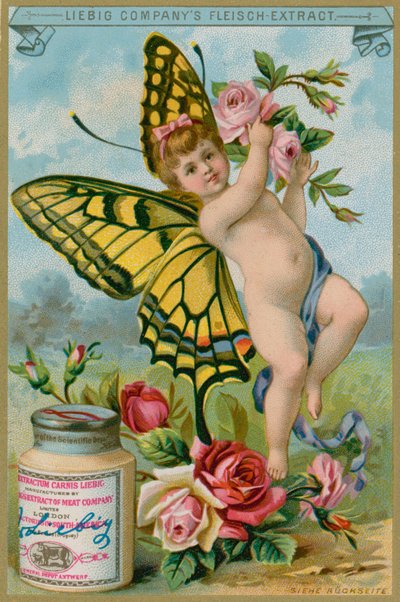 Chérubin Papillon avec des Roses Rouges - European School