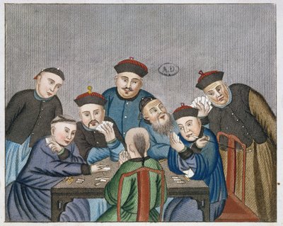 Joueurs de cartes en Chine, début du XIXe siècle - European School