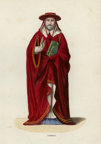 Cardinal (gravure en couleur) - European School