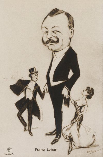Portrait caricatural de Franz Lehar - European School