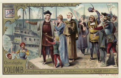 Christophe Colomb embarque pour son voyage vers le Nouveau Monde, Palos, Espagne, 3 août 1492 - European School