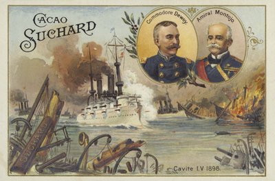Commodore George Dewey et amiral Patricio Montojo, bataille de la baie de Manille, Guerre hispano-américaine, 1er mai 1898 - European School