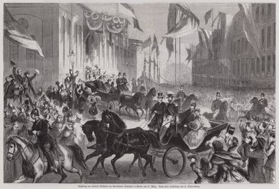 Foules accueillant le Kaiser Guillaume Ier d