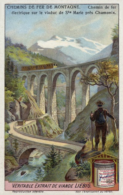 Chemin de fer électrique sur le Viaduc Ste Marie, près de Chamonix, France - European School