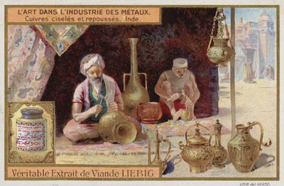 Cuivre gravé et ciselé, Inde - European School