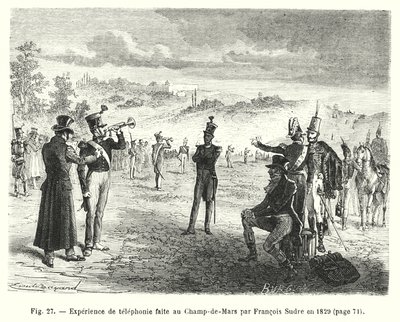Expérience de téléphonie faite au Champ-de-Mars par François Sudre en 1829 - European School