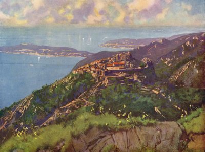 Eze, Vue Generale (colour litho) - European School