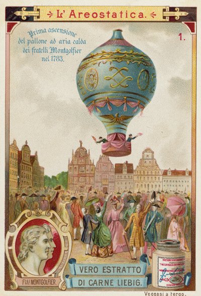 Premier vol libre des frères Montgolfier en montgolfière, 1783 - European School