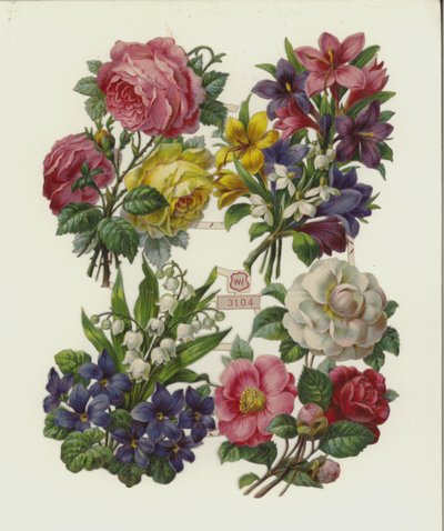 Fleurs (chromolithographie) - European School