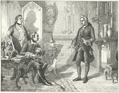 Frédéric le Grand de Prusse avec le poète Christian Furchtegott Gellert - European School
