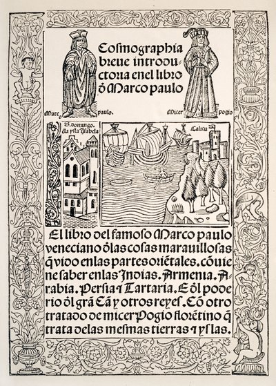 Frontispice du Il Milione de Marco Polo - European School