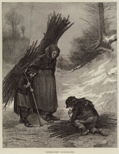 Ramassage de bois (gravure) - European School