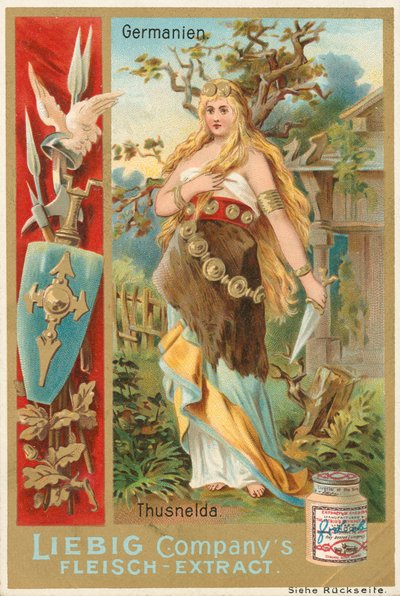 Allemagne, Thusnelda, carte Liebig, début du 20e siècle - European School