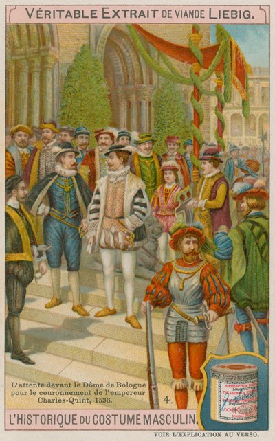 Invités attendant devant la cathédrale de Bologne lors du couronnement de l