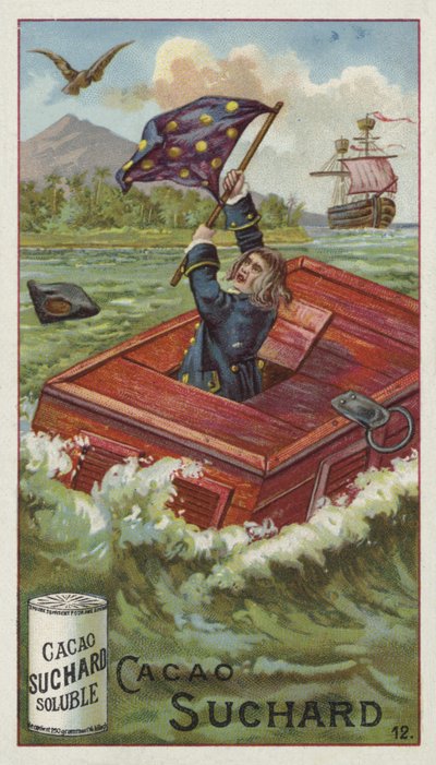 Gulliver dans sa boîte de voyage, lâché en mer par un aigle - European School
