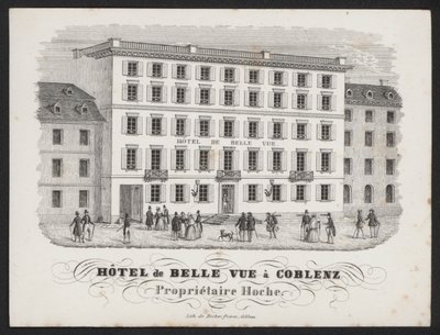 Hôtel de Belle Vue, Coblence (gravure) - European School