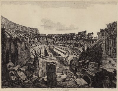 Intérieur du Colisée à Rome, excavé en 1813 et ouvert en 1814 - European School