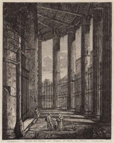Intérieur du portique du Temple de Vesta, Rome, Italie - European School