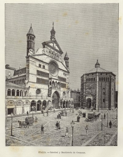 Italie - Cathédrale et baptistère de Crémone - European School