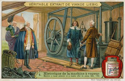 La machine à vapeur à double effet basse pression de James Watt, 1784 - European School