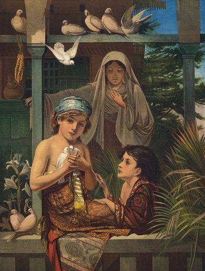 Jésus-Christ et Jean-Baptiste enfants, avec la Vierge Marie - European School