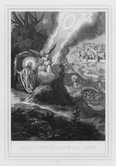 Jésus priant au Jardin des Oliviers (gravure) - European School
