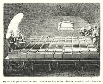La grande pile de Wollaston, construite pour Davy, en 1807, à l