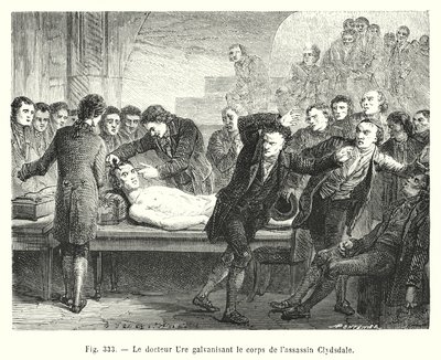 Le docteur Ure galvanisant le corps de l