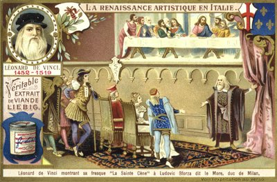 Léonard de Vinci montrant sa fresque de la Cène à Ludovico Sforza, duc de Milan - European School