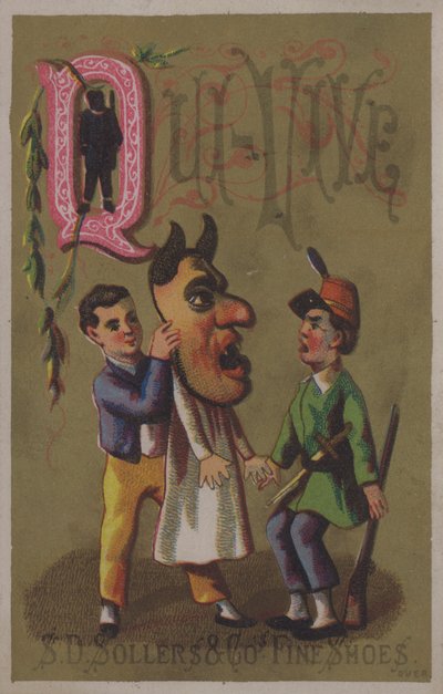 Lettre Q, Qui-Vive (lithographie en couleur) - European School
