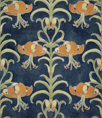 Motif de lys pour papier peint ou textile, 1896 - European School