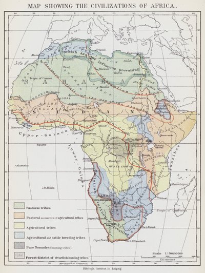 Carte montrant les civilisations de l