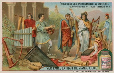 Ménestrels médiévaux et leurs instruments - European School