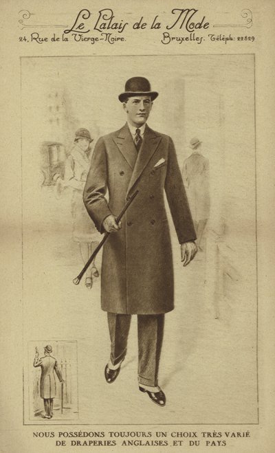 Mode masculine vers les années 1930 (lithographie) - European School