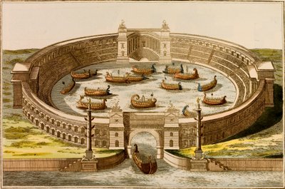 Naumachie, bâtiment utilisé pour organiser des batailles navales pour le divertissement public dans la Rome antique - European School