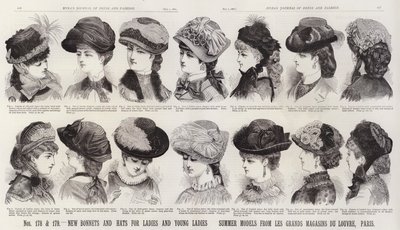 Nouveaux Bonnets et Chapeaux pour Dames et Jeunes Filles; Modèles d