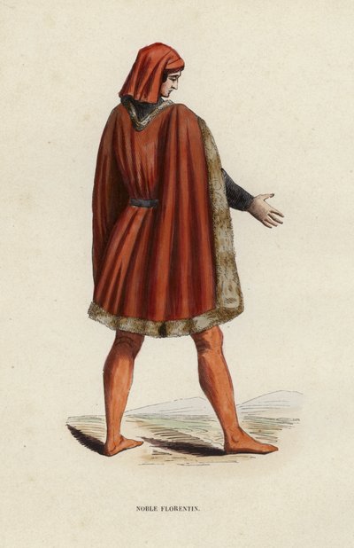Noble Florentin (gravure en couleur) - European School