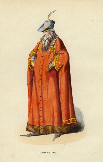Noble Milanais (gravure en couleur) - European School