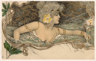 Nymphe de la mythologie grecque nageant dans l