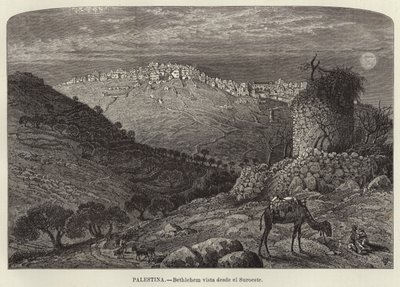 Palestine, Bethléem vue du sud-ouest - European School