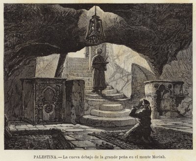 Palestine, La grotte sous le grand rocher sur le mont Moriah - European School