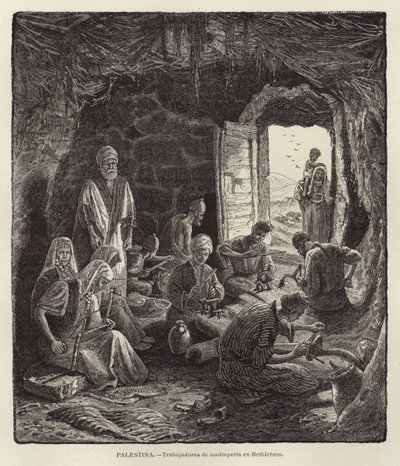 Palestine, Ouvriers de nacre à Bethléem - European School